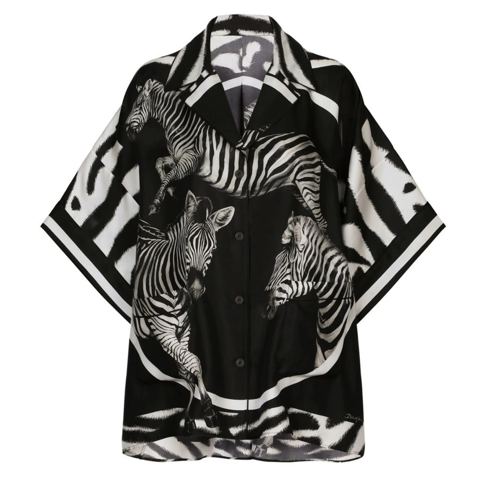 Dolce & Gabbana zebra-print twill shirt